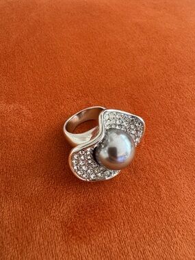 Grey Pearl Statement Ring